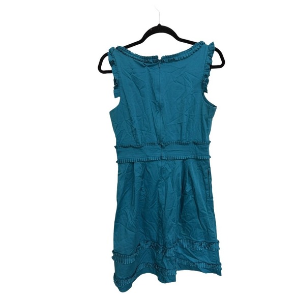 Max and Cleo Teal Blue Cotton Blend Dress Fit and Flare Cocktail Dress Size 8 - Picture 2 of 4